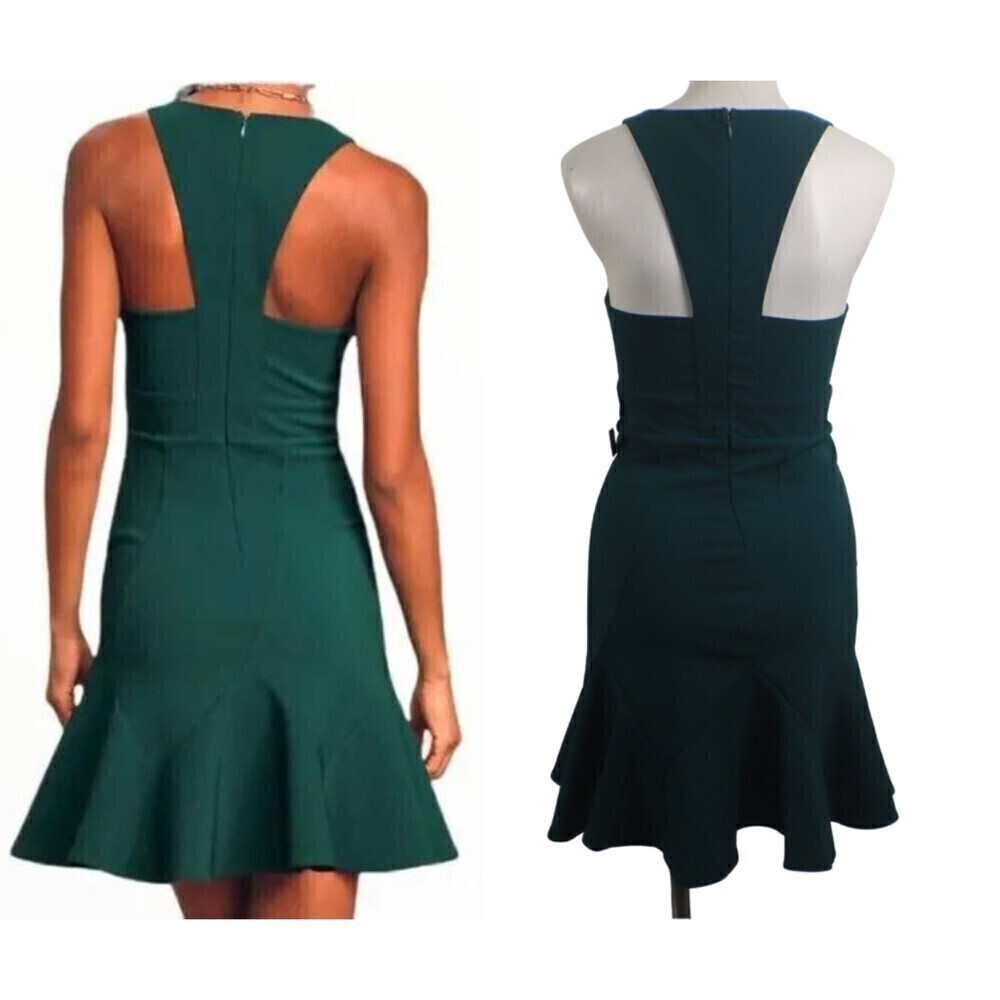 Lulus Sweet Expectation Women Size S Green Ruffle Peplum Bodycon Mini NEW Dress - Picture 17 of 17